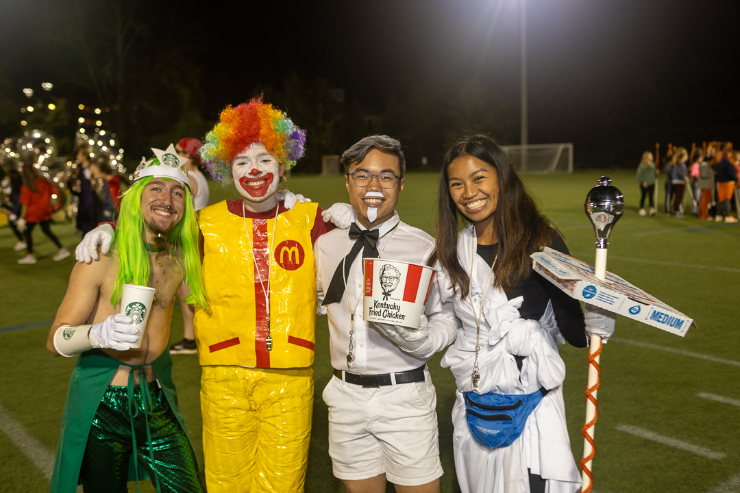 CMB Drum Majors participated in the band-wide Halloween costume contest hosted by band sorority, Tau Beta Sigma, and band fraternity, Kappa Kappa Psi. 