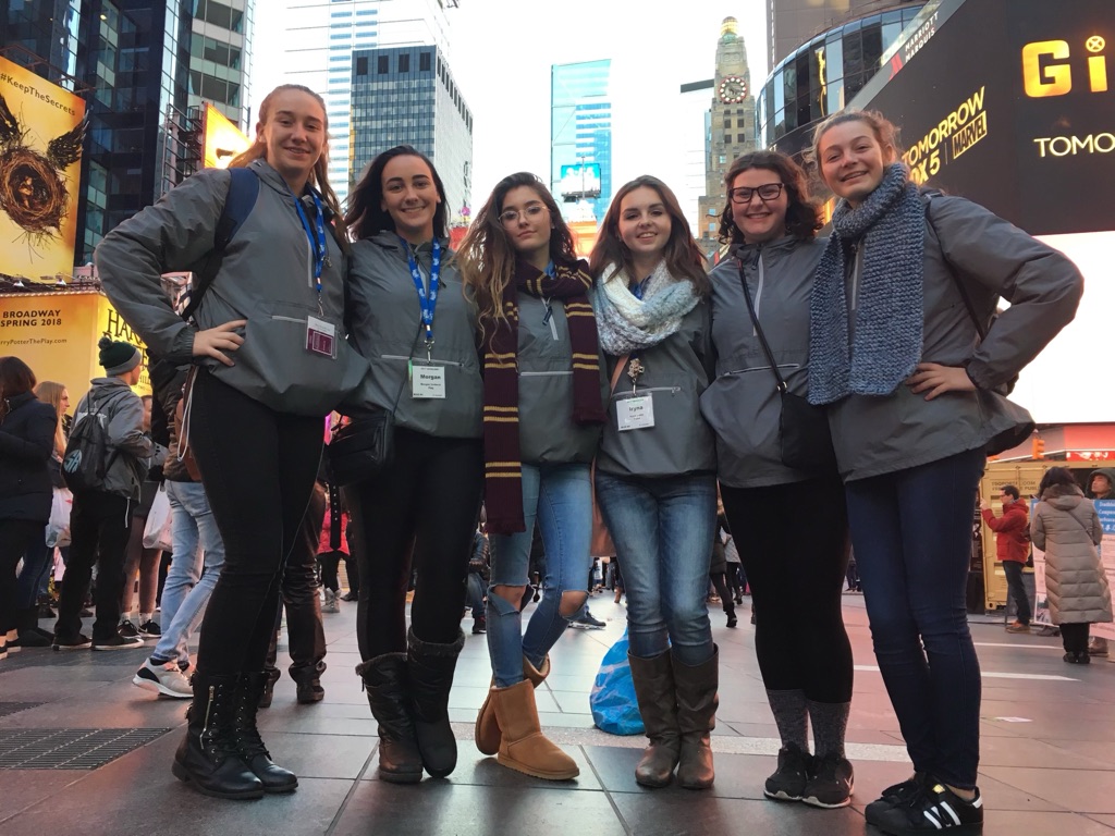 Students in Time Square